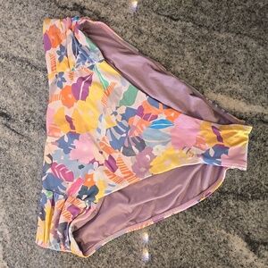 Birdsong Purple Floral Plus Size Bikini Bottom